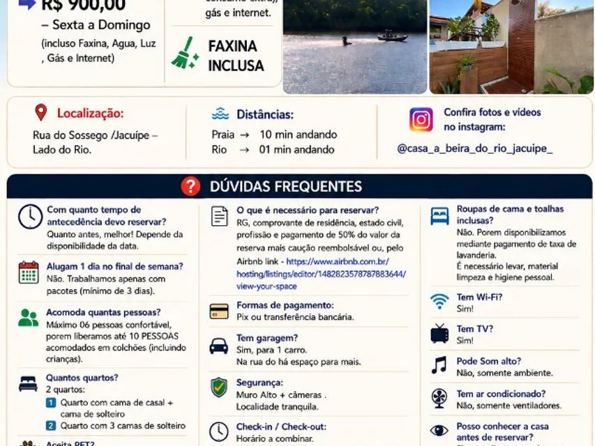 Casa 2/4 em Jacuipe com piscina e proxima ao rio