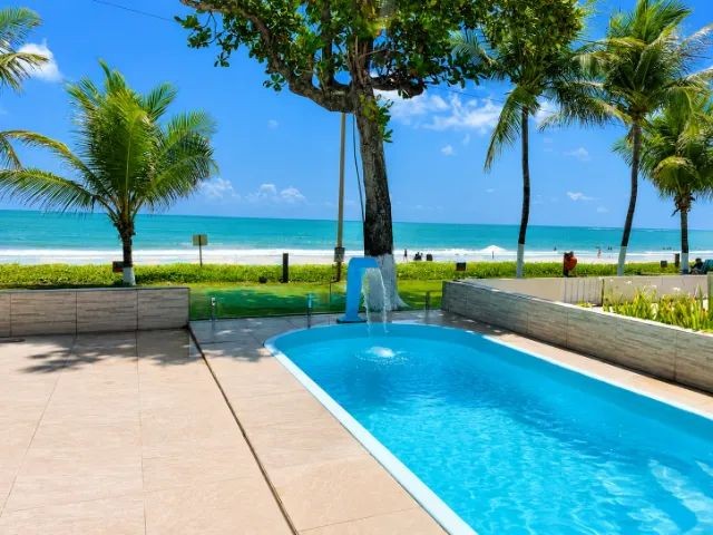 Aluguel Casa Condomínio Fechado Tamandaré/Praia Carneiros Beira-Mar c/ 4 Suítes e Mezanino
